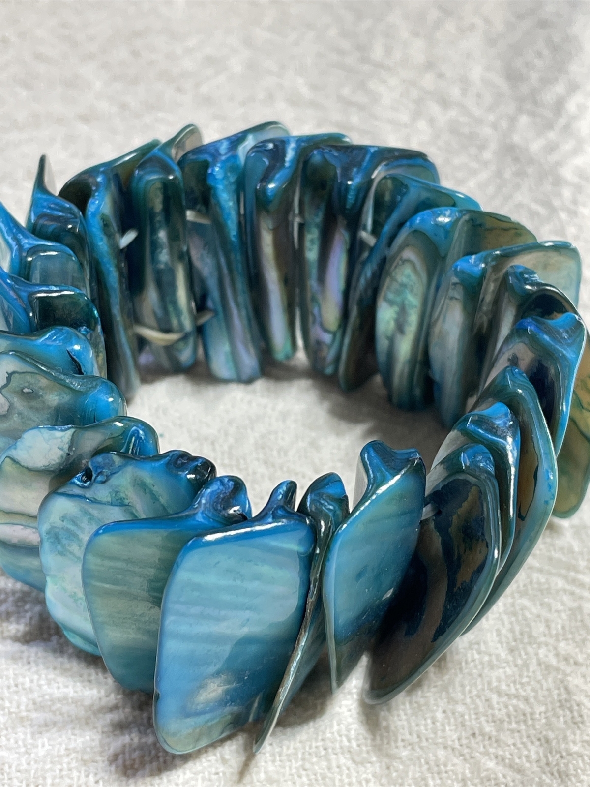 Heavy thick and chunky abalone shell bracelet - image 1