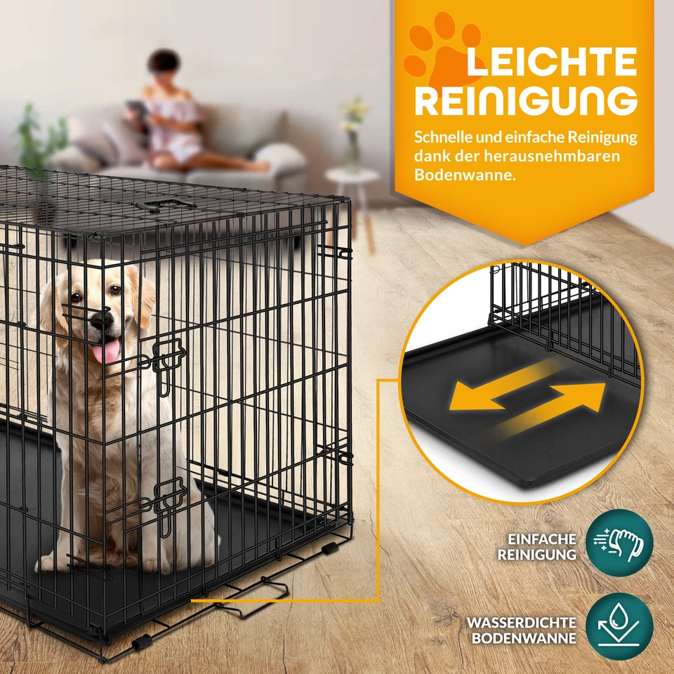 TRESKO® Hundekäfig Metall Transportkäfig Auto Transportbox faltbar Drahtkäfig - Bild 4 von 4