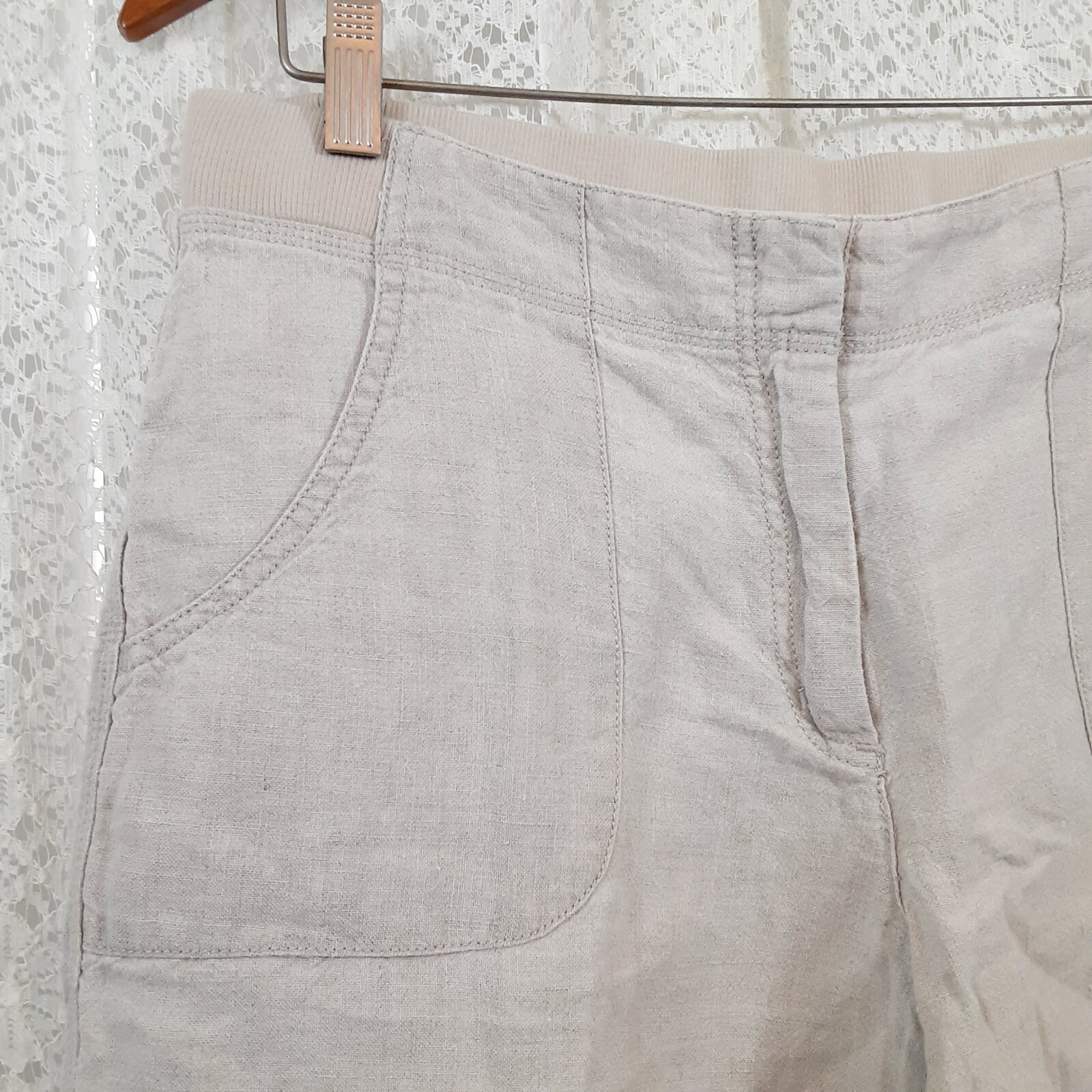 J Jill Womens Khaki Linen Shorts Size S 4 eBay