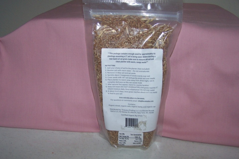 The Cat Ladies 100% Organic Pet Grass Seed (Non GMO) 16 oz. NEW in Pack ...