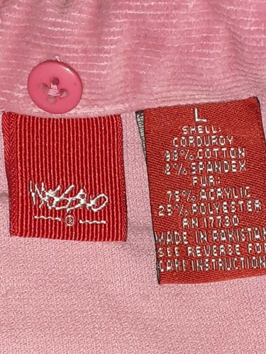 Girls school clothes size 14 16 Mossimo pink corduroy zipper closure jacket - Picture 3 of 3