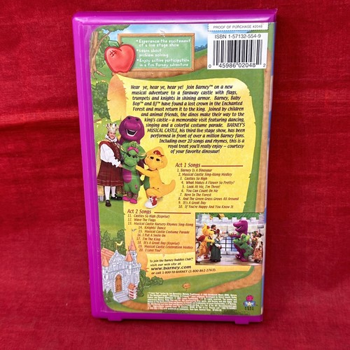 Barney VHS Lot You Can be Anything & Musical Castle in Clam Shell Case - Picture 8 of 9