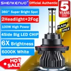 4Side H13 LED Headlight Hi-Lo Beam+5202 Fog Bulb For GMC Yukon XL 1500 2007-2014