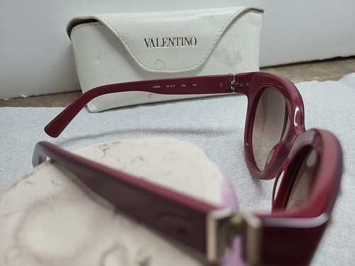 VALENTINO V659S 604 ROCK STUDDED BURGUNDY PLASTIC FRAME SUNGLASSES $ - Picture 6 of 7