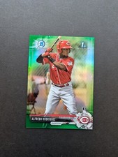 2017 Bowman Chrome Prospects Green Shimmer /99 Reds #BCP94 Alfredo Rodriguez