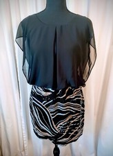 Size 4 ••DRESSBARN•• Black & Metallic Sequined Mini Cocktail Dress ♡Gently Worn♡