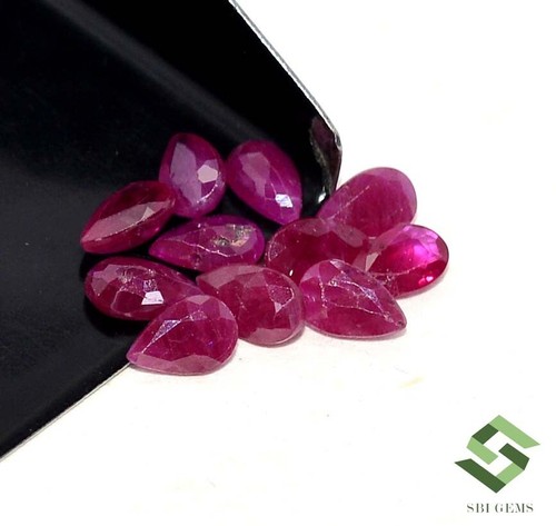 4.50x3 mm Natural Ruby Pear Cut Lot 11 Pcs 2.58 CTS Calibrated Loose Gemstones - Picture 6 of 6