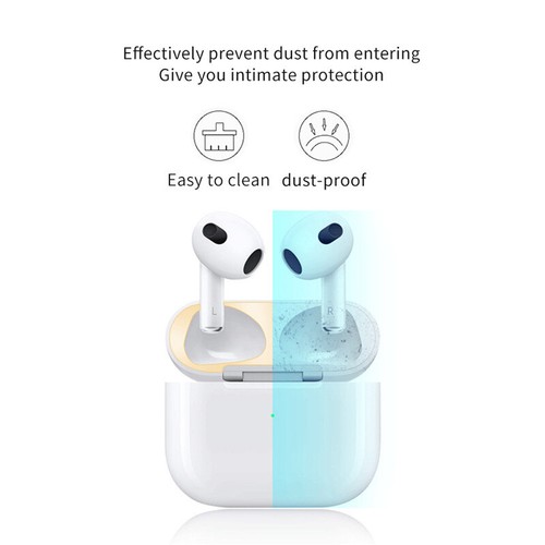 3X Metallo Polvere Protezione Adesivo Decalcomania Pelle per Apple AirPods3 Case - Zdjęcie 6 z 20