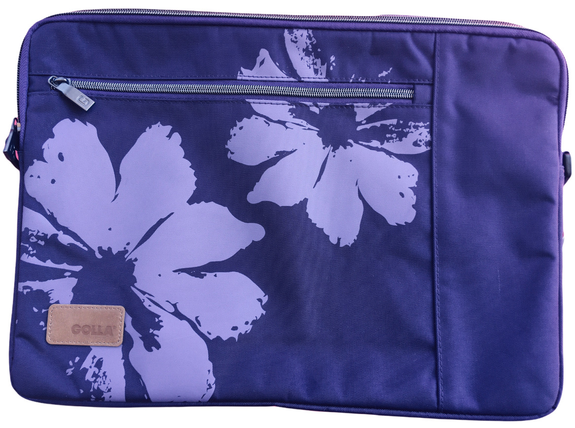 Golla Costa Laptop Portfolio With Hande Purple Flower Design Clean