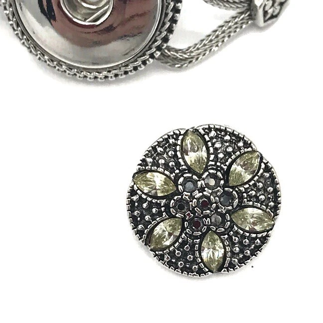 Pulsera Multi Hilo Broches de Jengibre con Dije Estrás Verde Intercambiable  Foto 3 de 4