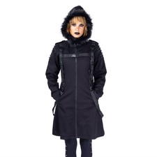 Heartless Asura Coat Black Ladies Goth Emo Punk Parka Alternative