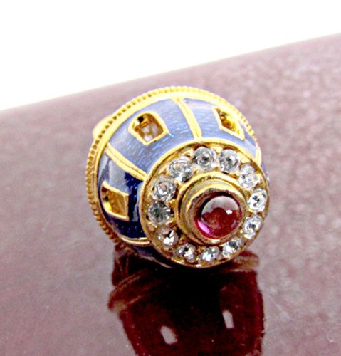 ONE OF A KIND HANDMADE SOLID STERLING SILVER 925 & 24K GOLD EGG PENDANT CHURCH - Picture 8 of 8