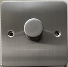 Eurolite 1 Gang 400W 2-Way Dimmer Switch Satin Stainless Steel FLAT