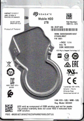 ST2000LM007, 1R8174-570, EB01, TK, ZDZF, SEAGATE 2TB DEC 2020 | eBay