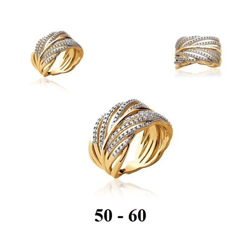 Bague Dolly-Bijoux T58 Croisée Pavée Diamants & Rubis Cz Plaqué Or 18K 5 Microns - Neuf