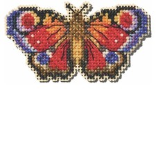 Peacock Butterfly Beaded Cross Stitch Kit Mill Hill 2025 Spring Bouquet MH182512
