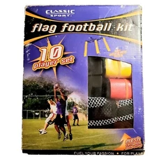 10 Player Flag Football Kit Set Classic Sport w/Mesh Bag See Note 