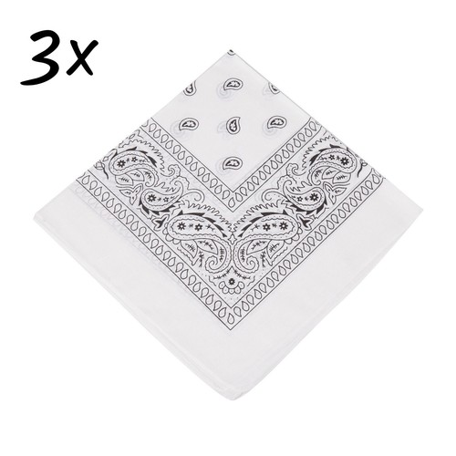 Paquete de 3 máscara facial Bandana 100 % algodón con estampado de cachemira bufanda de doble cara cabeza cuello - Imagen 38 de 38