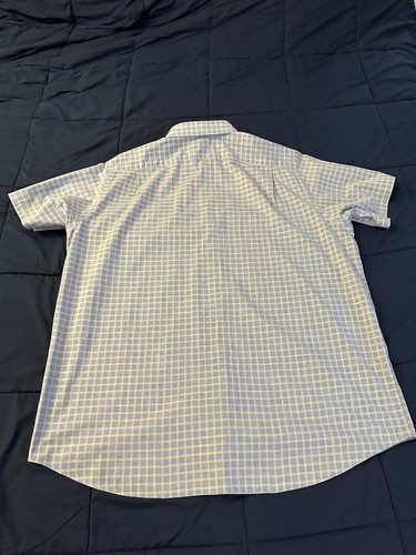 Hart Schaffner Marx Shirt 3XT Mens Blue Collared Short Sleeve Button Up - Picture 11 of 11