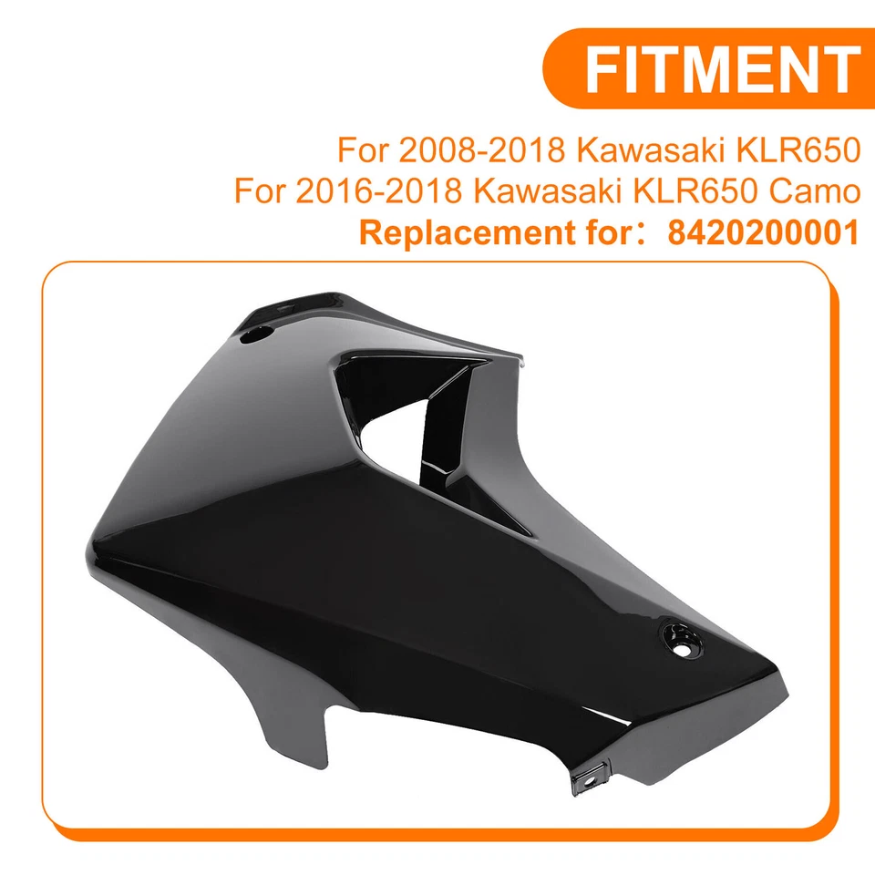 Cubierta de radiador derecha de plástico negro para Kawasaki KLR650 2008-2018 Foto 3 de 4