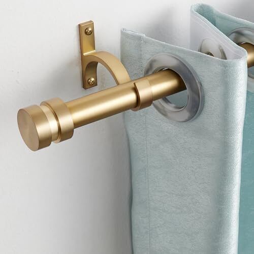 12-20 inch Short Adjustable Curtain Rods,1 inch Diameter Heavy 12-20" Warm Gold - Picture 4 of 6
