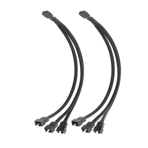 Pack Of 2 3/2/1 Way 4Pin PWM Fan Splitter Converters Cable for PC Cooling - Afbeelding 3 van 11