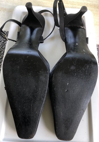 IMPO Black Vantage Strappy Dressy Heels Rhinestones Cocktail Shoes Women’s 8M - Picture 8 of 12