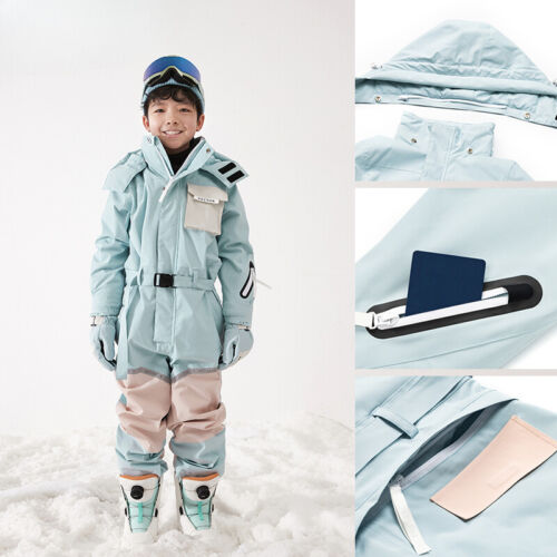 Thick children One-Piece Ski Jumpsuit Sports Snowboard Jacket Warm Jump Suit New - Picture 6 of 16