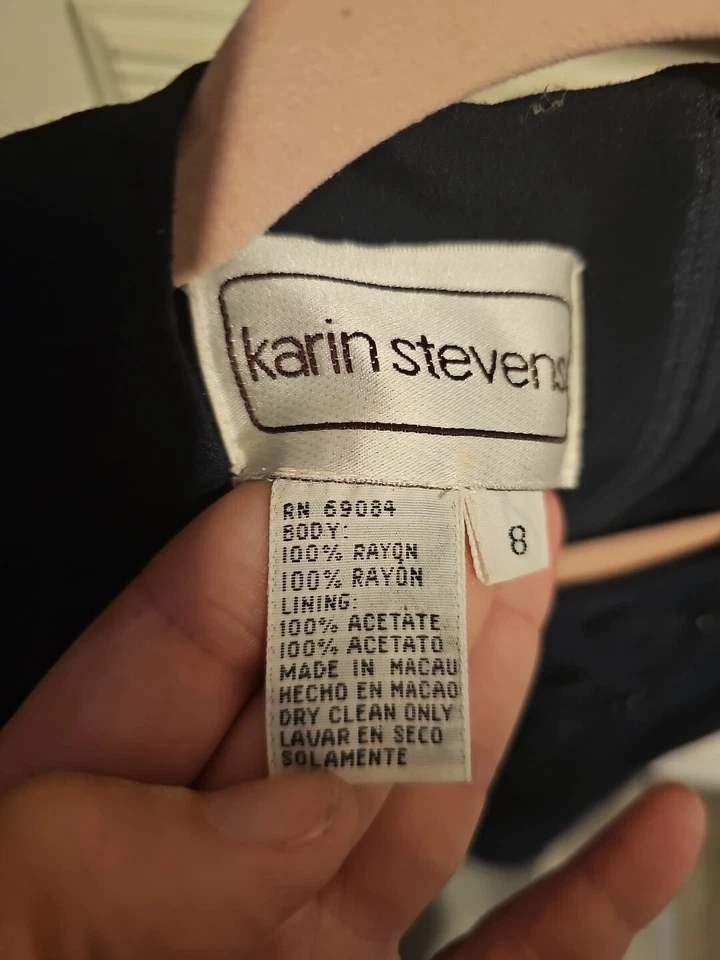 Karin Stevens Blue Dress With Embroidery Size  8 - Image 3 of 4