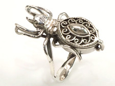 Giftring Ring Spinne mit Fach, Dose, Box, Geheimfach 925 Sterlingsilber; K59 46