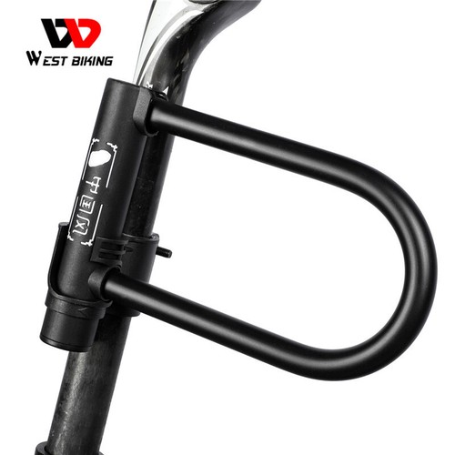 West Biking Bike U Lock Anti-theft Cycling U-Shape Lock Motorcycle Alloy Lock - Picture 15 of 18