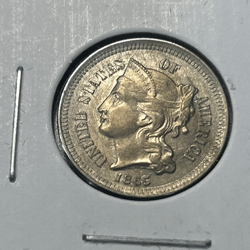 1865 Philadelphia Mint Three Cent Nickel
