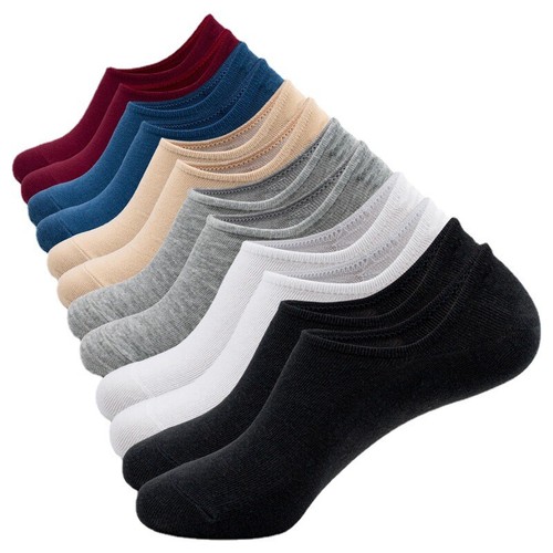 2 pares de calcetines planos lisos antideslizantes invisibles para barco de corte bajo para hombre y mujer - Imagen 2 de 19