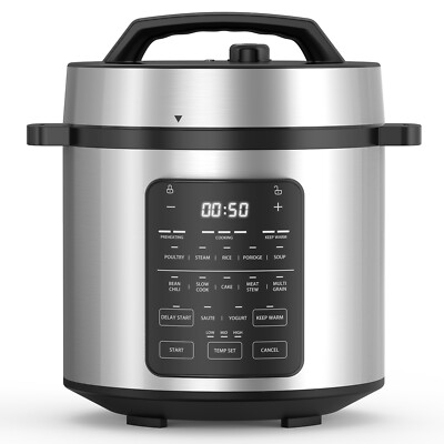 Multifunctional Electric Pressure Cooker 6QT 12-in-1 Rice Cooker for Home