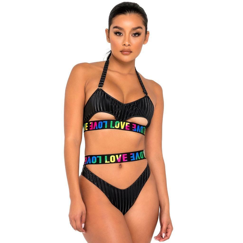 RAINBOW BABE* Cropped Underboob Top (Colors: Black, Hot Pink
