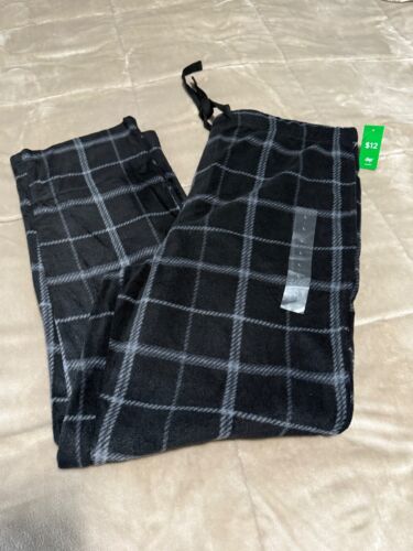Dip Men's Soft Pajama Sleep Bottom Pants, Drawstring - Black Plaid - LARGE - New - Picture 3 of 3