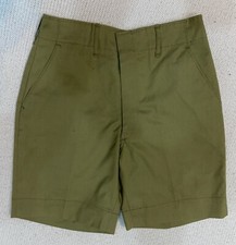 VTG Boy Scouts BSA Olive Green Uniform Flat Front Shorts Boys