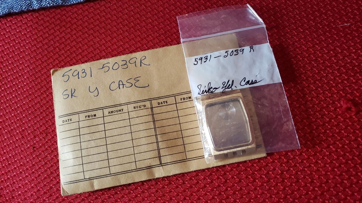 NEW VTG 70's 80's Men's Seiko Yellow Gold Watch Case Crystal Tank
