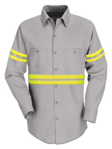 Red Kap Enhanced Visibility Hi Vis Reflective Work Towing Uniform Shirts LS - Picture 26 of 60