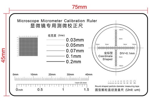 Regla de calibración micrómetro especial para microscopio medidor de punto de película alta precisión - Imagen 3 de 4