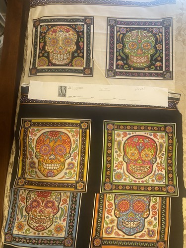 RJR Fabric Day Of The Dead Panels - Picture 6 of 6