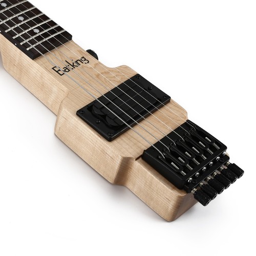 Electric Travel Headless Guitar Tremolo Natural Color Canadian Maple Body - Picture 7 of 12