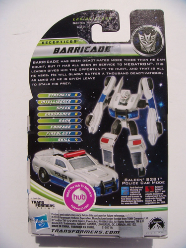 2010 OPENED INSIDE OF CARD TRANSFORMERS DARK OF THE MOON LEGION BARRICADE - Picture 2 of 3