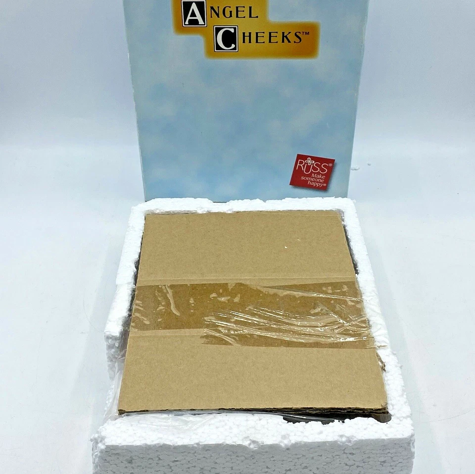 Marco de fotos de mejillas de ángel "Te amo" Russ Berrie coleccionable rosa regalo en caja Foto 4 de 4