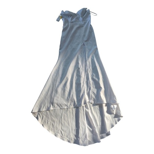 New Gorgeous Merrys Bridal Long Dress Beach Wedding Strapless Slit Flowy Glitter - Picture 2 of 16