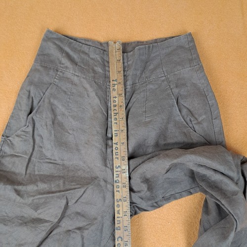 Seed Heritage Pants Womens Size 8 Wide Leg Brown Pocket Bag 100% Linen Trouser - Picture 8 of 16