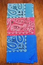 Made In The USA Paisley Bandanas 100% Cotton Hav-a-Hank RN 15187 VTG Lot of 3