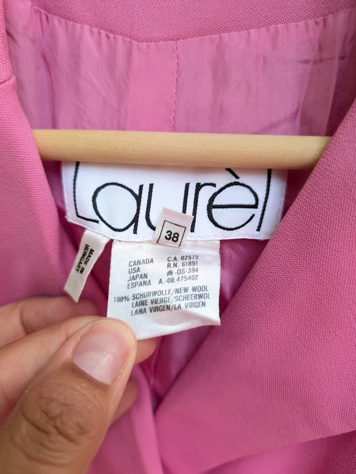 Chaqueta Blazer Vintage Laurel By ESCADA Rosa 100% Lana Barbiecore Para Mujer Talla 38 Foto 4 de 4