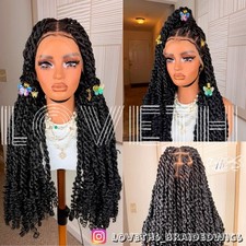 Ships next day 2days SHIPPING Cornrow Full lace Braided wig,black knotless braid