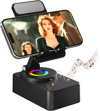 Cell Phone Stand with Wireless Bluetooth Speaker, LED, Anti-Slip Base HD Surroun